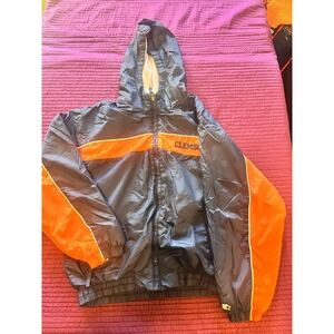 Vintage Clemson‎ Tigers Starter Full Zip Hooded Windbreaker Jacket Orange Navy